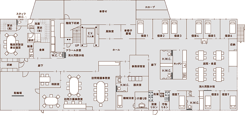 愛生複合型サービスセンター 平安通 見取り図